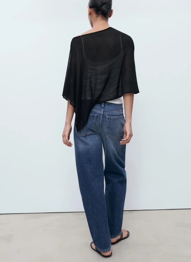 MANGO Asymmetrical Knitted Cape