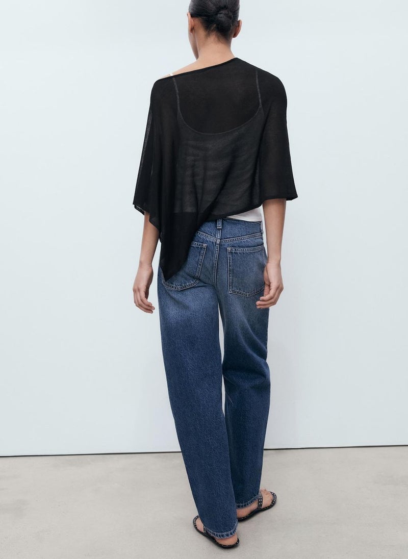 MANGO Asymmetrical Knitted Cape  - Image 2