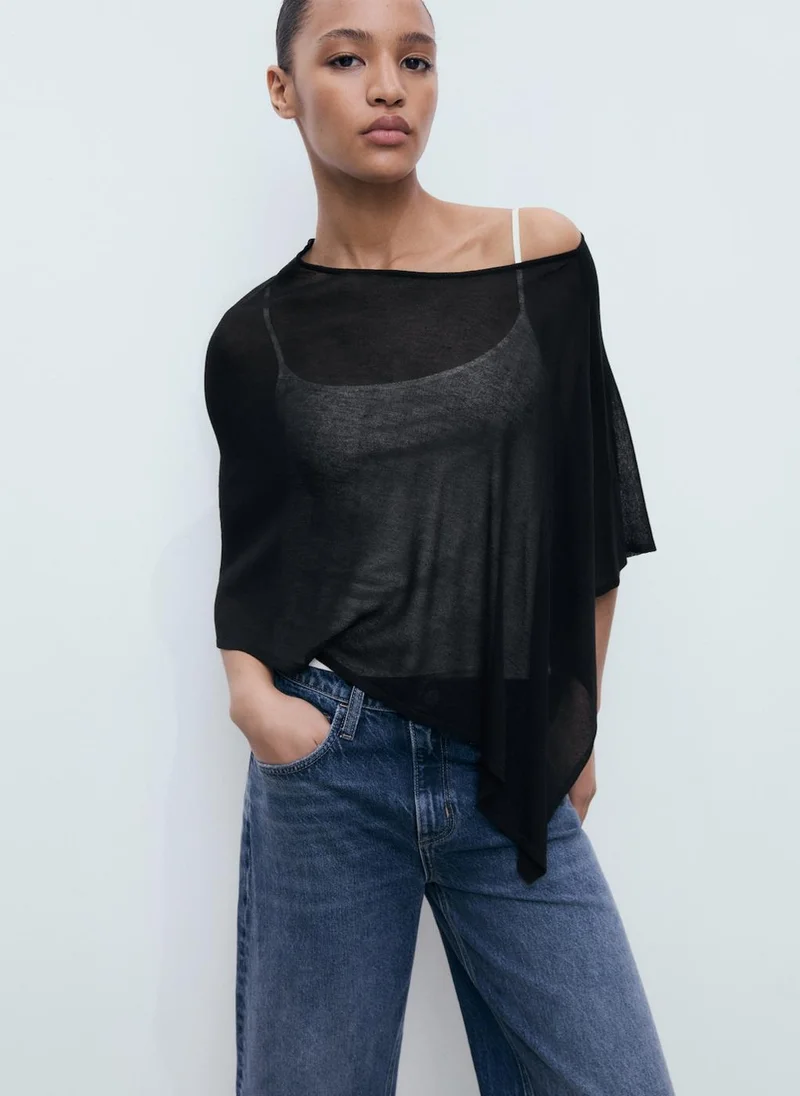 MANGO Asymmetrical Knitted Cape