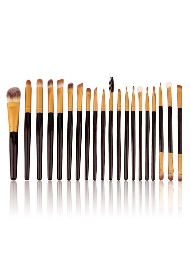 NAKEDPLUS - 20 Kabuki Powder Cosmetic Foundation Contour Face Eye Make Up (Black And Gold) - Image 1