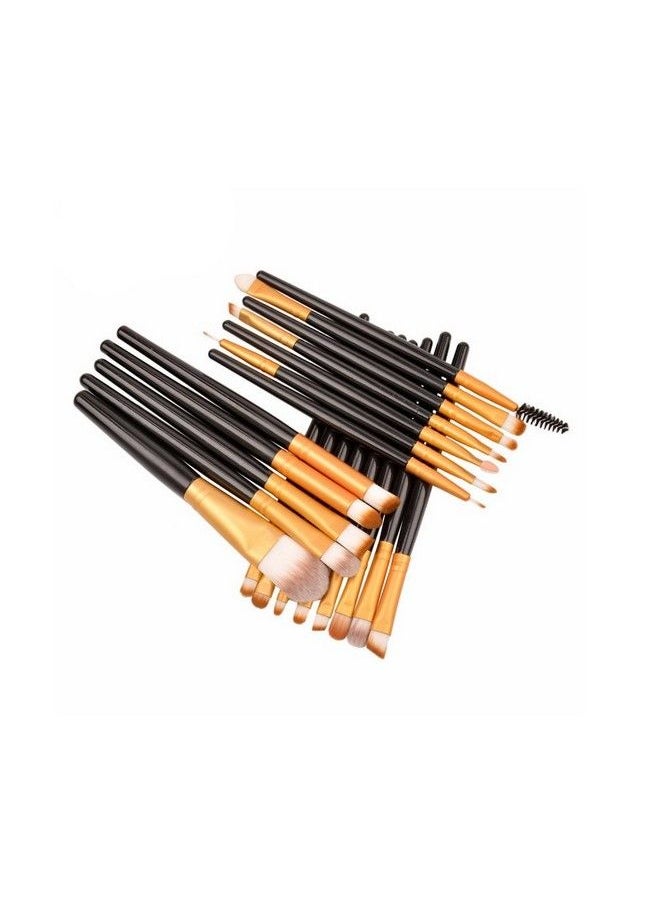 NAKEDPLUS - 20 Kabuki Powder Cosmetic Foundation Contour Face Eye Make Up (Black And Gold) - Image 1