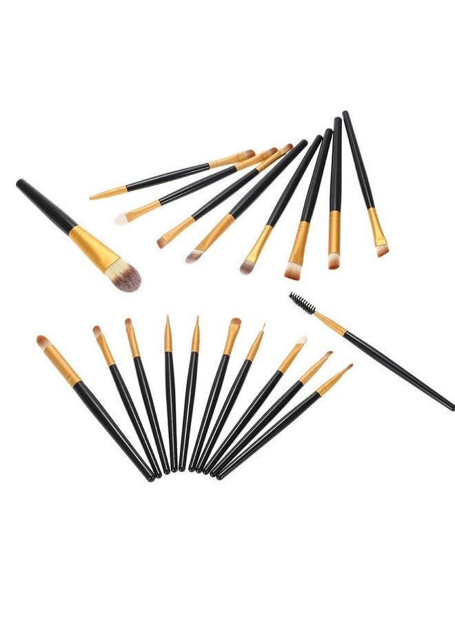 NAKEDPLUS - 20 Kabuki Powder Cosmetic Foundation Contour Face Eye Make Up (Black And Gold) - Image 1