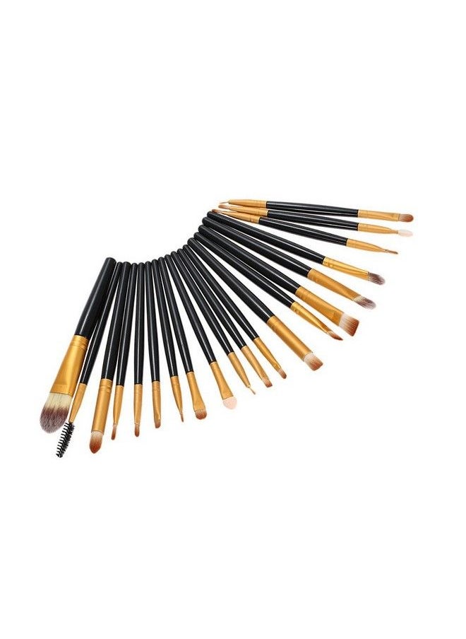 NAKEDPLUS - 20 Kabuki Powder Cosmetic Foundation Contour Face Eye Make Up (Black And Gold) - Image 1