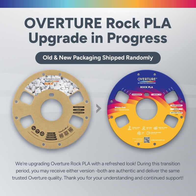 OVERTURE خيوط PLA من OVERTURE Rock 1.75 مم، خيوط PLA للطباعة ثلاثية الأبعاد رخامية 1 كجم (2.2 رطل)، دقة الأبعاد +/- 0.02 مم، تناسب معظم طابعات FDM (صخور رسوبية) - Image 2