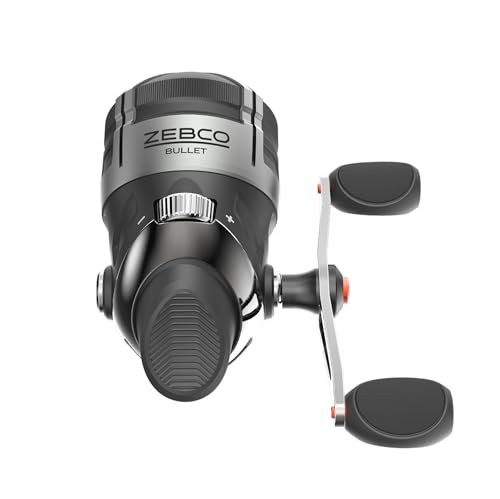 Zebco Bullet Spincast Fishing Reel, Size 30 Reel, Fast 29.6 Inches Per Turn, GripEm All-Weather Handle Knobs, Pre-Spooled with 10-Pound Zebco Fishing Line, Black - Image 1