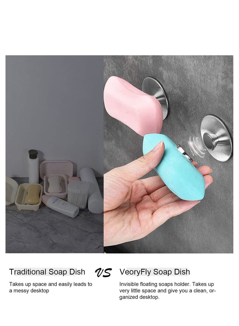 Magnetic Soap Holder,  2pcs Stainless Steel Universal Wall Mounted Suction Bar Soap Holder for Shower Bathroom - Image 5