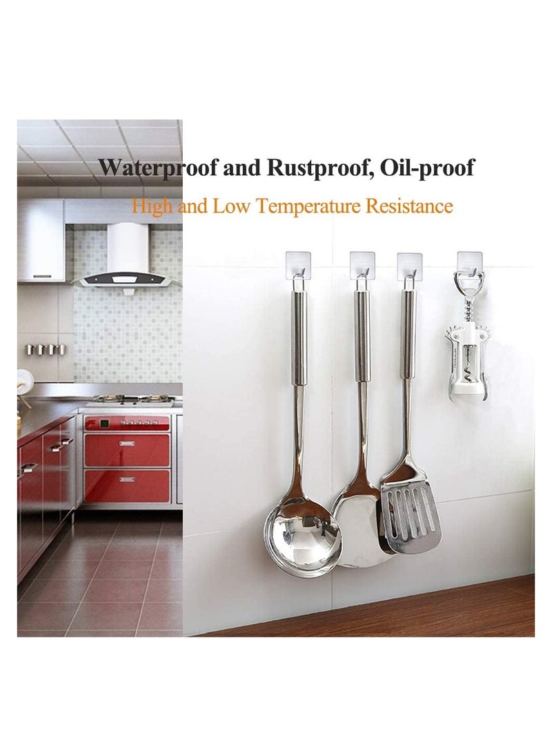Generic 4pcs Adhesive Hooks No-Hole Hooks Strong Adhesive Wall Wall Bracket Load-Bearing Stainless Steel Kitchen Non-Marking Door Hooks Sticky Hooks  - Image 4