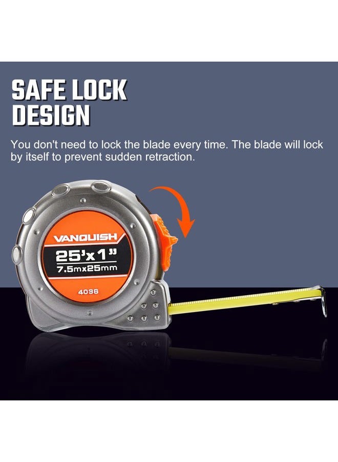 VANQUISH 4036 Heavy-Duty 25'/7.5m x 1"/25mm Tape Measure - Image 2