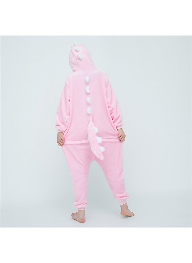 yongsheng Cute Little Monster Comfy Pajamas Pink，  Dinosaur Animal Fancy Dress Costume Outfit Hooded Romper Jumpsuit（M Suitable for heights of 161-170cm）  - Image 1