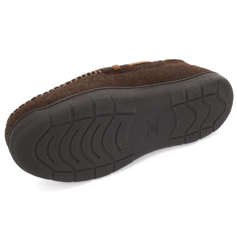 Zigzagger Men's Moccasin Slippers Memory Foam House Shoes, Indoor and Outdoor Warm Loafer Slippers, Felt Coffee, 11 M US - Image 5