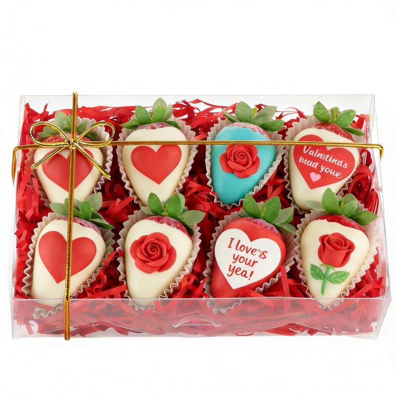 JCXGRVC 20Pack 8x5x2Inches Full Clear Cookies Boxes Bakery Boxes Strawberries Boxes Chocolate Bomb Cakesickle Mini Cake Cinnamon Roll Box - Image 1