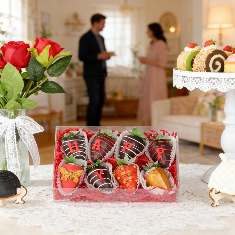 JCXGRVC 20Pack 8x5x2Inches Full Clear Cookies Boxes Bakery Boxes Strawberries Boxes Chocolate Bomb Cakesickle Mini Cake Cinnamon Roll Box - Image 5