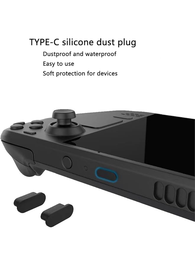 Apply To Steam Deck Oled Protective Kit Dust Plugs + Button & Touchpad Stickers + Silicone Joystick Caps Full Set Accessory Bundle For Valve Steam Deck Oled - Image 4