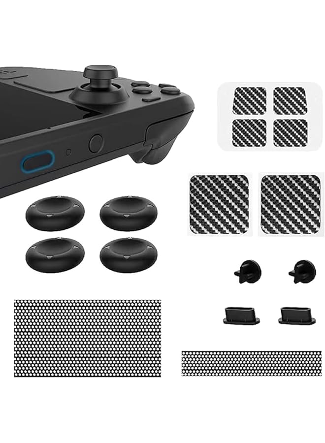 Apply To Steam Deck Oled Protective Kit Dust Plugs + Button & Touchpad Stickers + Silicone Joystick Caps Full Set Accessory Bundle For Valve Steam Deck Oled - Image 1