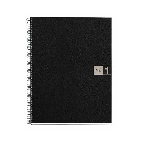 Miquelrius Single Subject Spiral Notebook, Graph/Quad Pages, Grey, 80 Sheets (8.5" x 11") (49425) - Image 1