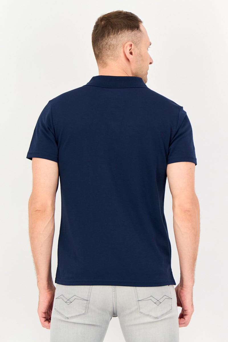 Core Elements قميص بولو قصير الأكمام للرجال بتصميم عادي، Navy - Image 3