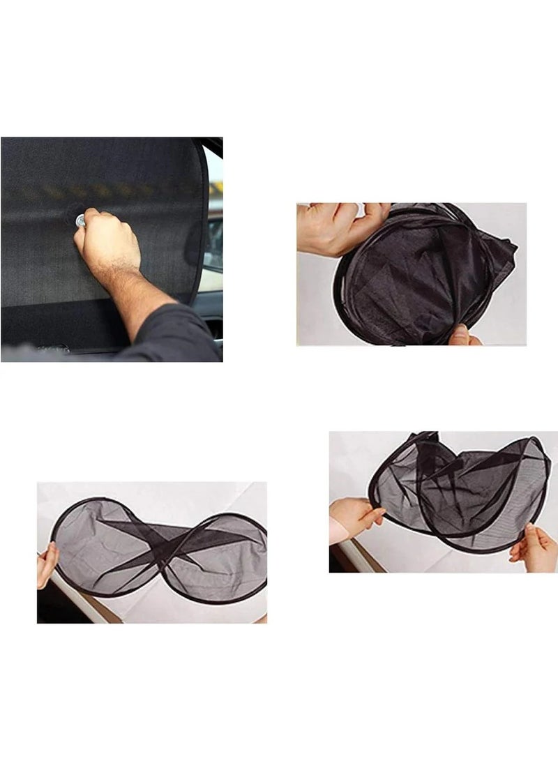 عسافكو  Assafco واقيات شمس للنافذة الجانبية للسيارة للأطفال – عبوة من قطعتين – حماية من الشمس والحرارة والأشعة فوق البنفسجية، تصميم قابل للطي وسهل التركيب، مناسب لمعظم السيارات - Image 4
