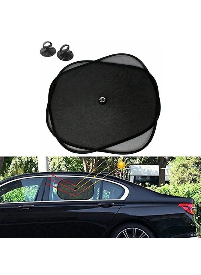 عسافكو  Assafco واقيات شمس للنافذة الجانبية للسيارة للأطفال – عبوة من قطعتين – حماية من الشمس والحرارة والأشعة فوق البنفسجية، تصميم قابل للطي وسهل التركيب، مناسب لمعظم السيارات - Image 1