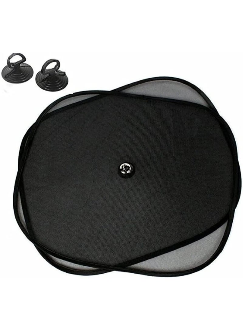 عسافكو  Assafco واقيات شمس للنافذة الجانبية للسيارة للأطفال – عبوة من قطعتين – حماية من الشمس والحرارة والأشعة فوق البنفسجية، تصميم قابل للطي وسهل التركيب، مناسب لمعظم السيارات - Image 2