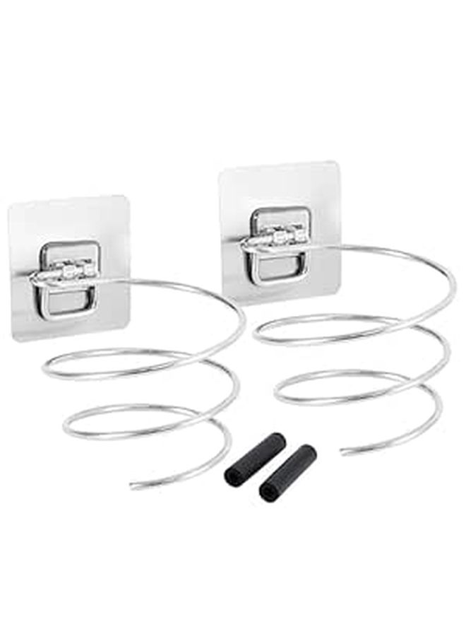 2Pcs No Drill Hair Dryer Organizer Wall Mounted Storage Bathroom - Image 1