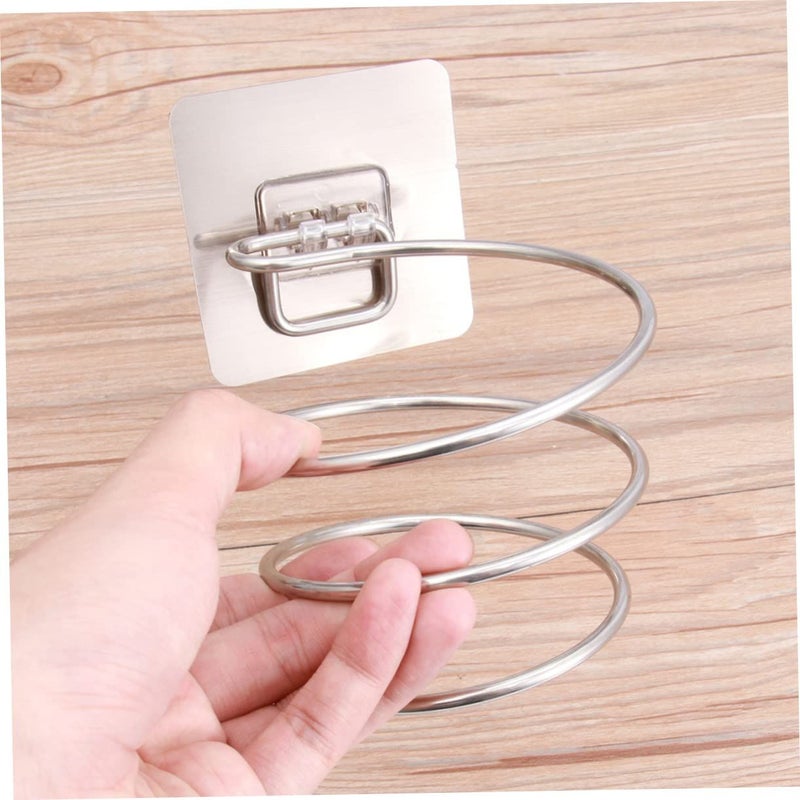 2Pcs No Drill Hair Dryer Organizer Wall Mounted Storage Bathroom - Image 3