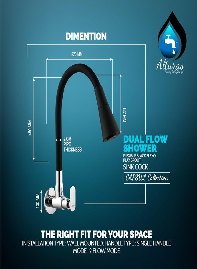 ALTURAS Dual Flow Black Kitchen Sink Faucet with 360° Swivel Spout - Image 3