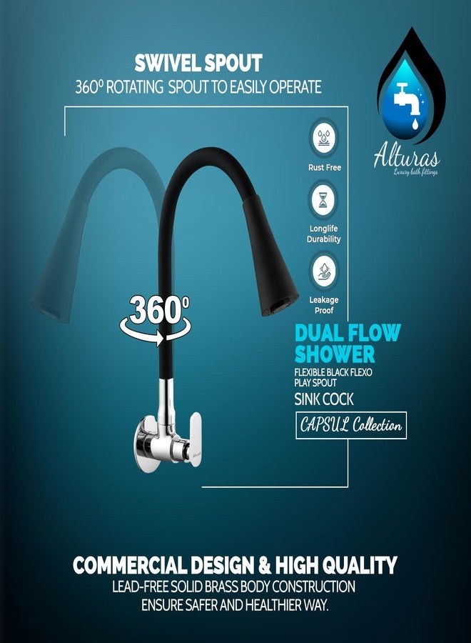 ALTURAS Dual Flow Black Kitchen Sink Faucet with 360° Swivel Spout - Image 2
