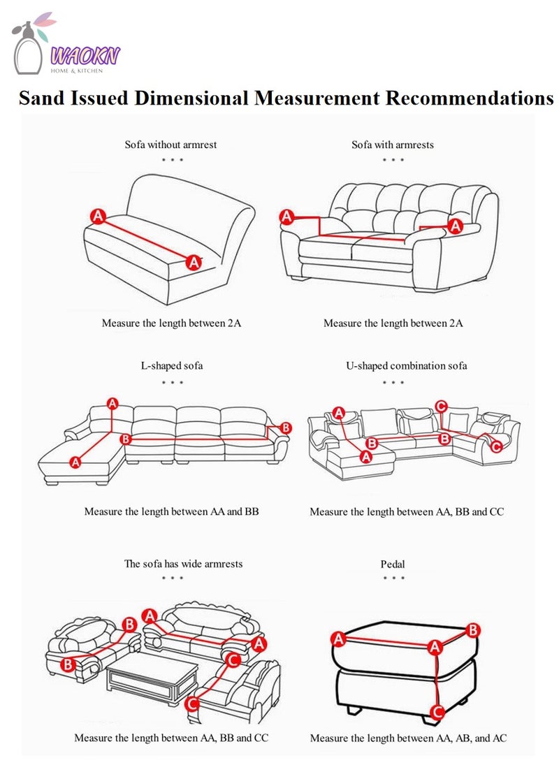 دبليو أيه أو كي أن غطاء أريكة متعدد الأغراض، أنيق، غير قابل للانزلاق، قابل للعكس، بطانية مزخرفة للأريكة، غطاء أريكة على الطراز الاسكندنافي مع هامش مزخرف، أغطية مقاومة للخدش، أغطية شينيل للأرائك، أغطية أريكة كبيرة للفصول الأربعة، غطاء أريكة عالي الكثافة، واقي أريكة (بيج) - Image 2