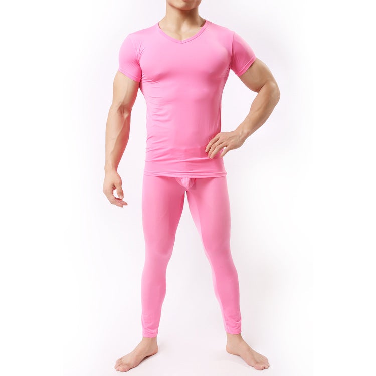 Ultra-Thin Short-Sleeved Men'S Sports Base T-Shirt Solid Color Nylon Comfortable Soft Underwear T-Shirt - Image 4