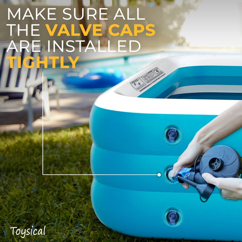 Toysical Inflatable Pool for Kids and Adults with Pump - 118 x 72 x 22 - More Durable Than Other Blow up Pools for Adults - Includes Patches - Image 5