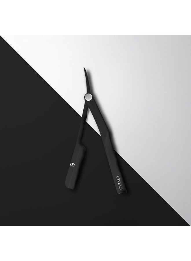 L3 Milly Razor - Fast and East to Assemble - Excellent Grip and Control - Straight Razor Holder- Level Three Razor Holder Black - Image 4