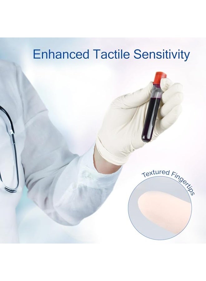Disposable Medical Examination Latex Gloves, Powder-Free Single-Use Protective Gloves, Durable Flexible Design for Hygiene, Cleaning and Professional Tasks - Image 2