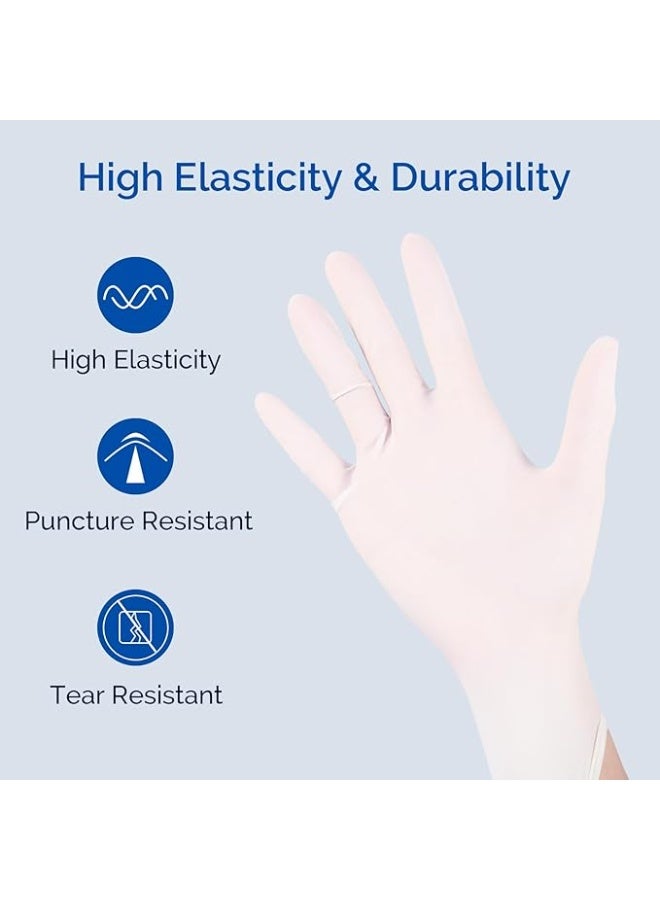 Disposable Medical Examination Latex Gloves, Powder-Free Single-Use Protective Gloves, Durable Flexible Design for Hygiene, Cleaning and Professional Tasks - Image 3