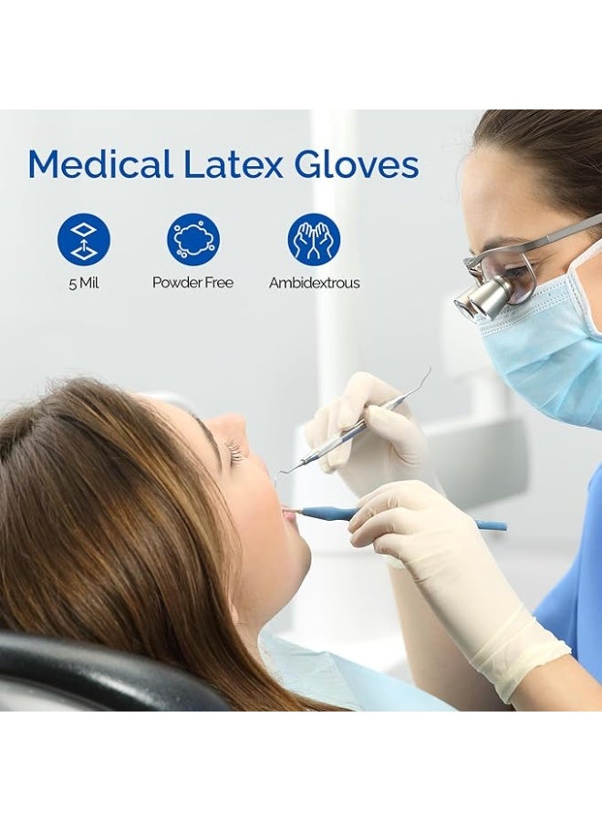 Disposable Medical Examination Latex Gloves, Powder-Free Single-Use Protective Gloves, Durable Flexible Design for Hygiene, Cleaning and Professional Tasks - Image 4