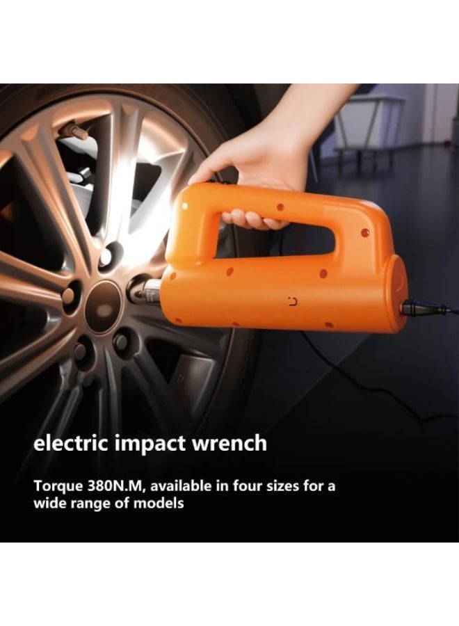 كونبيكس رافعة سيارة هيدروليكية كهربائية ٥ أطنان، طقم رفع أرضي محمول، لاستبدال الإطارات وإصلاح السيارات في حالات الطوارئ على الطرق، مزود بمضخة نفخ مدمجة، وضوء LED، ومفتاح ربط يدوي. - Image 5