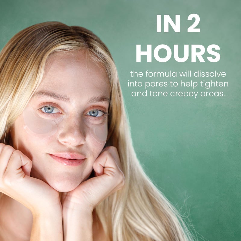 skyn ICELAND Dissolving Microneedle Under Eye Patches with 39% Hyaluronic Acid and Peptides, No Slip Overnight Eye Mask for Fine Lines, Wrinkles and Firming, Vegan, All Skin Types, 5 Pairs - Image 3