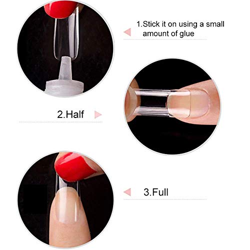 FAMEZA 100 Pcs Clear Coffin Nails, Ballerina Nail Tips, Full Cover Acrylic Nails False Nail Tips (10 Sizes) - Image 4