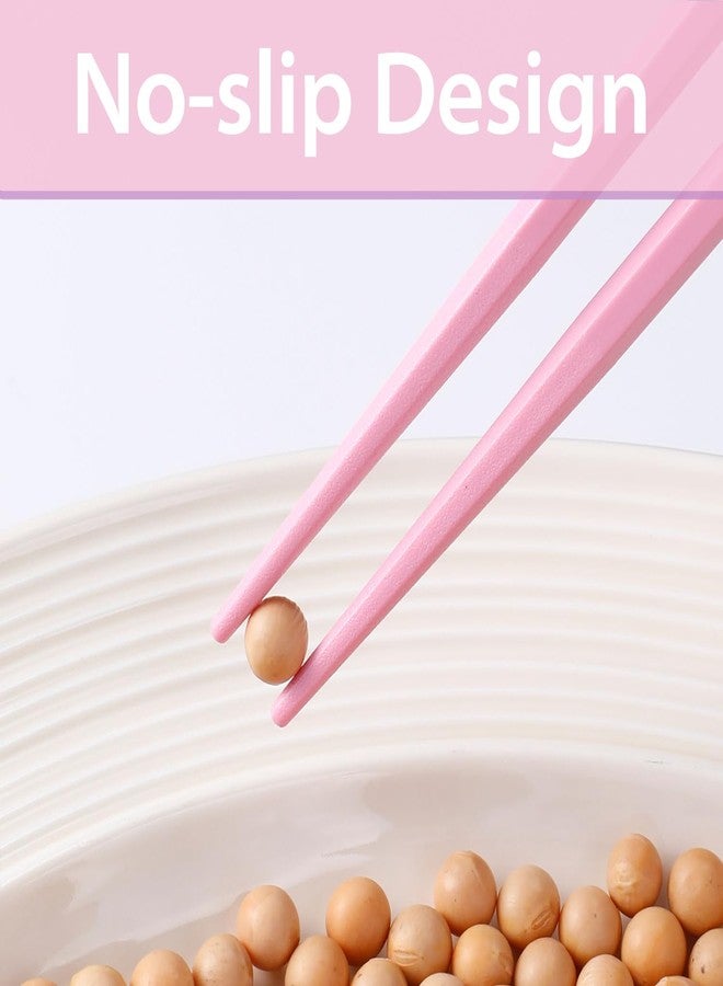 PYBBO 10 Pairs Chopsticks-Reusable Chopsticks Dishwasher Safe, 9.63 inch/24.5cm Fiberglass Non-Slip for Family/ Restaurant Sushi Ramen Rice Japanese Korean Chop Sticks, Chinese Chop Sticks- Pink - Image 5