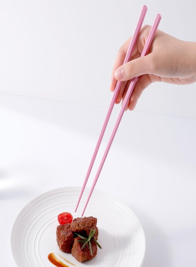 PYBBO 10 Pairs Chopsticks-Reusable Chopsticks Dishwasher Safe, 9.63 inch/24.5cm Fiberglass Non-Slip for Family/ Restaurant Sushi Ramen Rice Japanese Korean Chop Sticks, Chinese Chop Sticks- Pink - Image 2