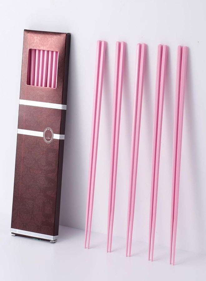 PYBBO 10 Pairs Chopsticks-Reusable Chopsticks Dishwasher Safe, 9.63 inch/24.5cm Fiberglass Non-Slip for Family/ Restaurant Sushi Ramen Rice Japanese Korean Chop Sticks, Chinese Chop Sticks- Pink - Image 3
