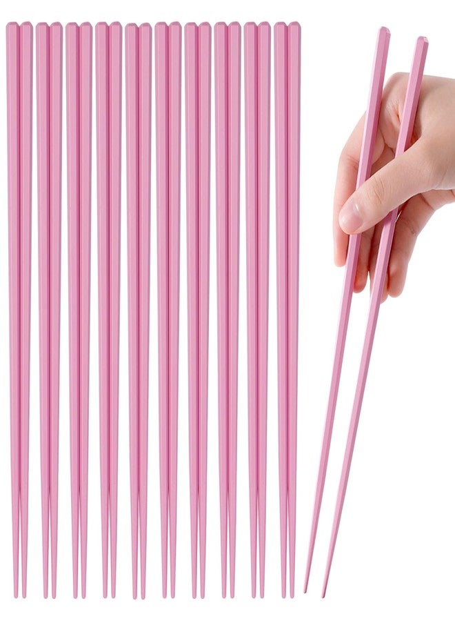 PYBBO 10 Pairs Chopsticks-Reusable Chopsticks Dishwasher Safe, 9.63 inch/24.5cm Fiberglass Non-Slip for Family/ Restaurant Sushi Ramen Rice Japanese Korean Chop Sticks, Chinese Chop Sticks- Pink - Image 1