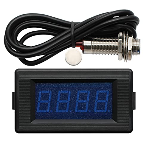 DIGITEN DC 12V 24V 4 Digital Blue LED Counter Meter Up Down+Hall Proximity Switch Sensor - Image 1