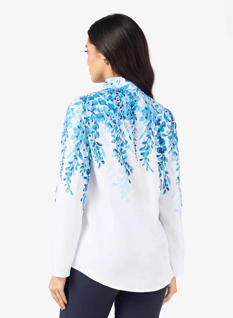 قميص بأزرار مطبوع