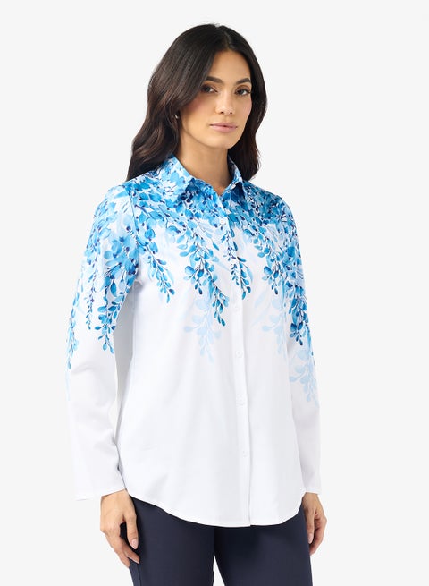 قميص بأزرار مطبوع