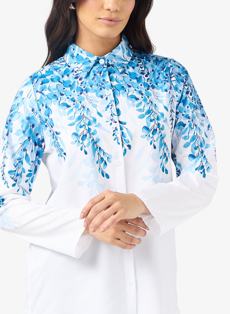 قميص بأزرار مطبوع