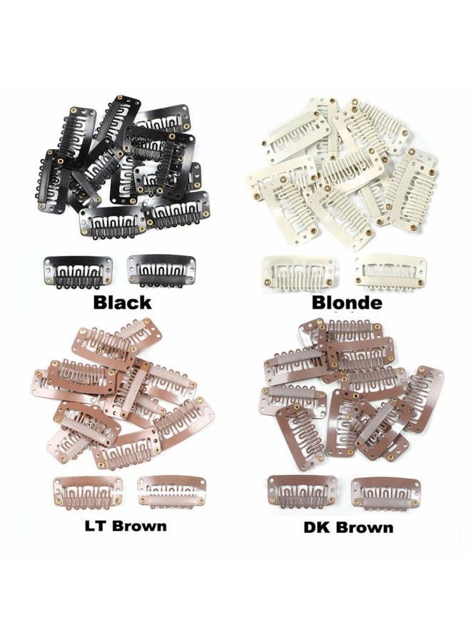 KDOSP 50Pcs Wig Clips 32mm Snap Clips For Hair Extensions I Shape Hair Clips Tools 6 Teeth Black Color Hair Extension Clips 30 Assorted Sewing Needles and 2 Rolls Thread (Black) - Image 4