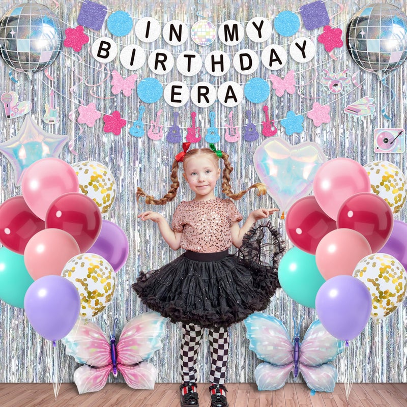 THAWAY In My Birthday Era Decorations, Music Birthday Decorations, Popular Singer Theme Party Supplies for Girls Pink Purple Balloon Arch Friendship Bracelet Garland Backdrop Cake Toppers Hanging Swirls - Image 5