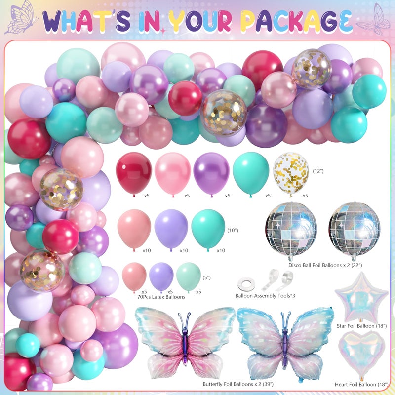 THAWAY In My Birthday Era Decorations, Music Birthday Decorations, Popular Singer Theme Party Supplies for Girls Pink Purple Balloon Arch Friendship Bracelet Garland Backdrop Cake Toppers Hanging Swirls - Image 3