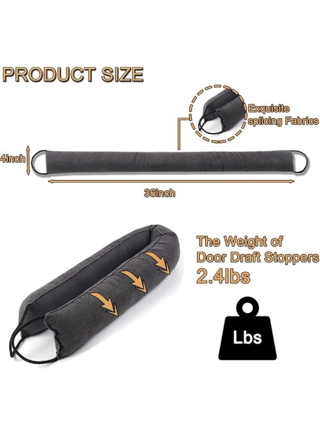 36 Inch Under Door Draft Stopper - Weighted Door Draft Blocker Bottom Door Noise & Air Reducer - Image 2