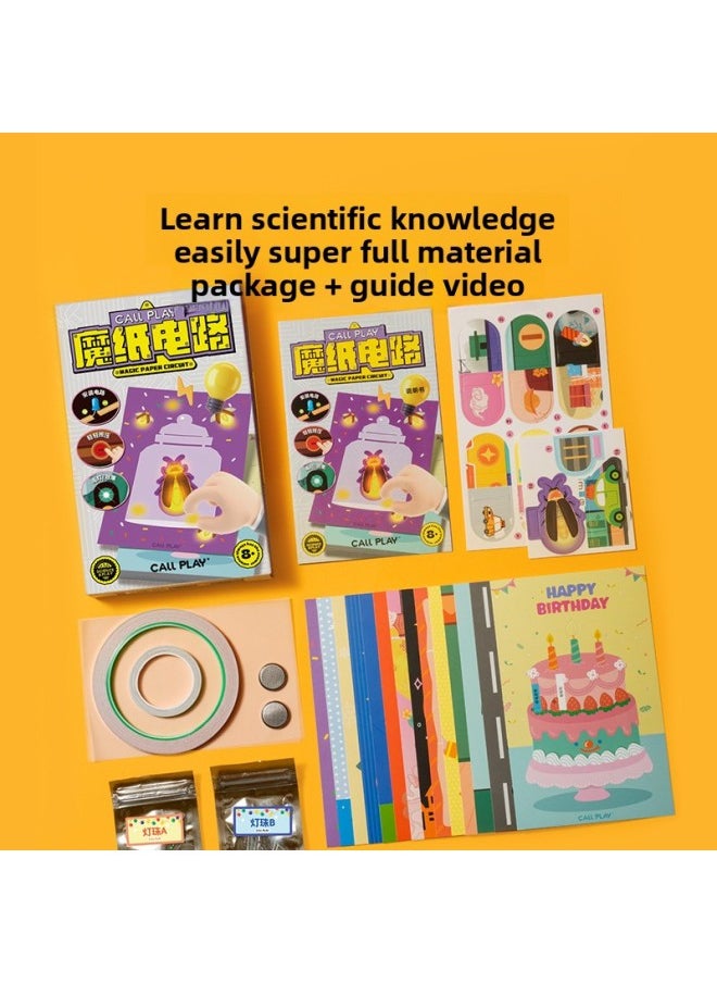 KoA Duck Year Luminous Greeting Card DIY Magic Paper Circuit Science Experiment Material Package Physics Knowledge Educational Toys-Color:Magic Paper Circuit Cp901